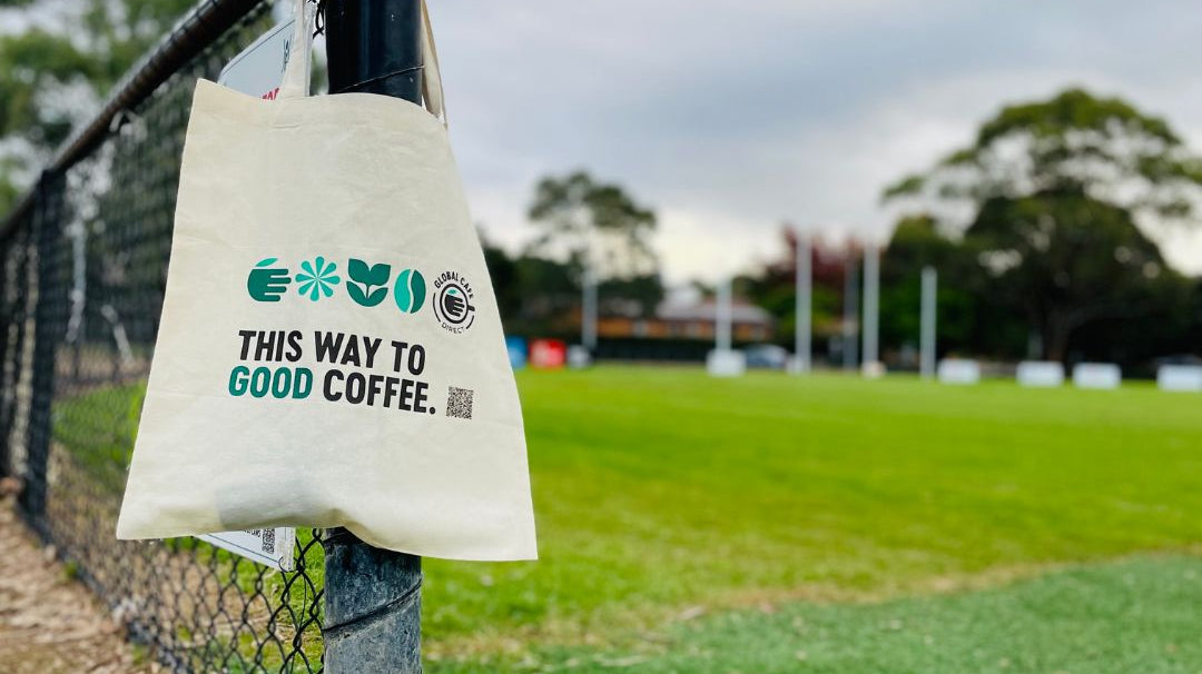 GCD bag on fence at club grounds
