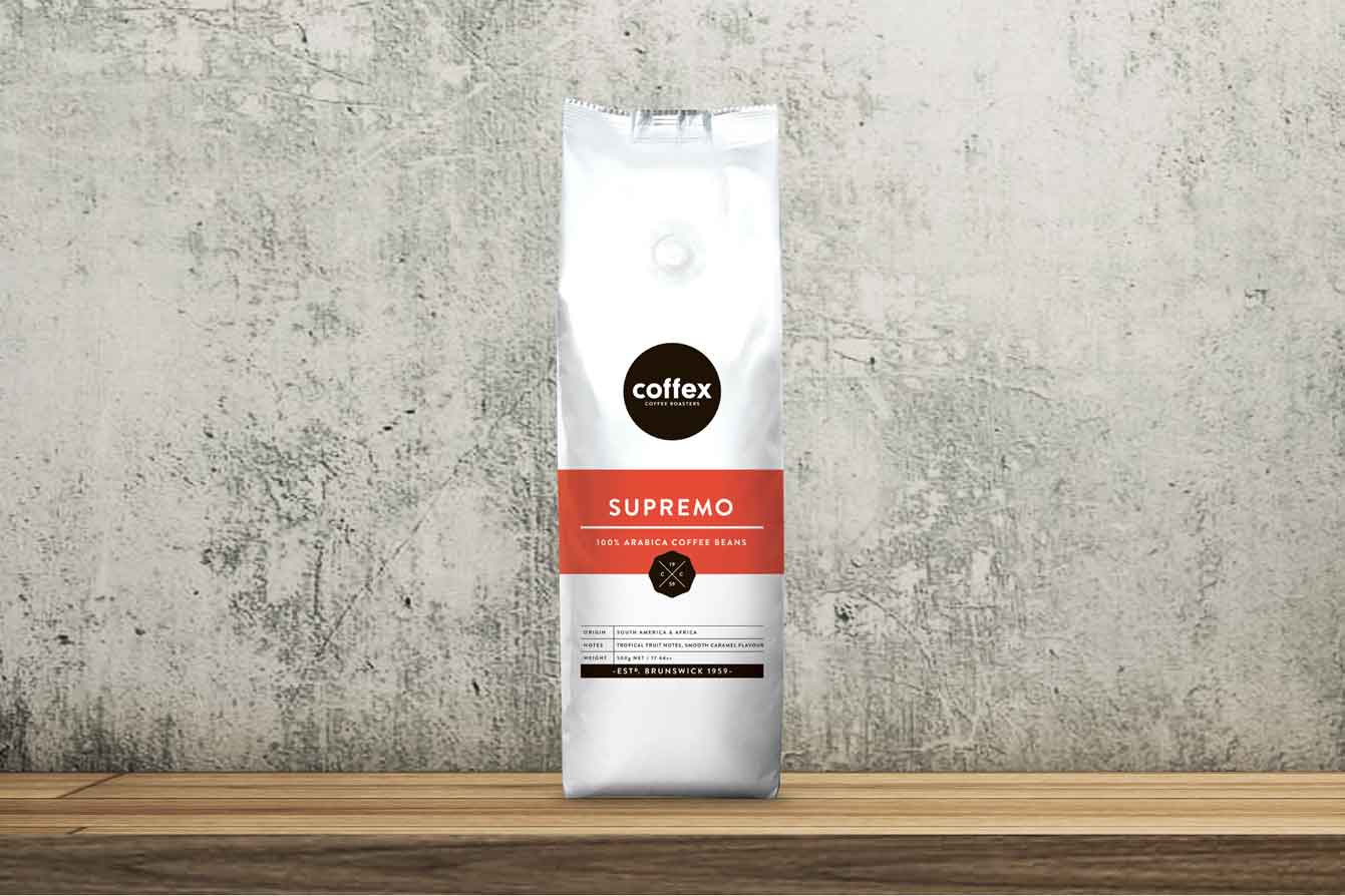Coffex Supremo 500g Front of pack