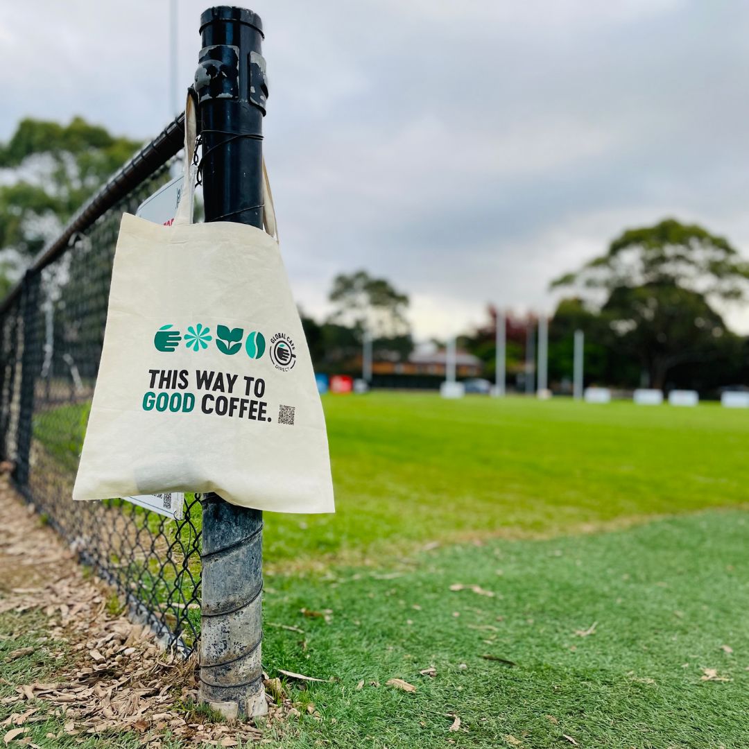 GCD bag on fence at club grounds