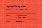 Coffex Supremo tasting card